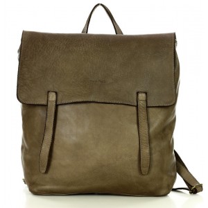 K39F Sac à dos sac à main 2 en 1 femme homme noir marron. Sac à dos unisex urbain cuir italiene vintage 