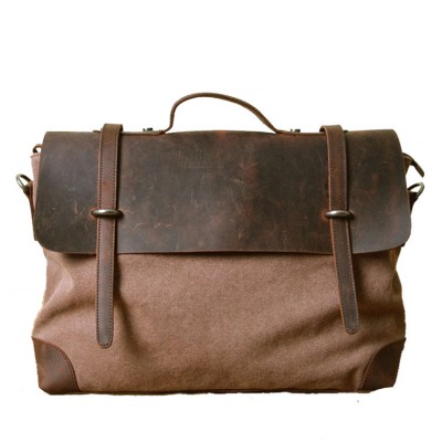 AT2 MESSENGER II VINTAGE™ Canvas avec cuir, porte-documents, sac pour ordinateur portable, sac de travail. Taille 14". 2 couleurs 
