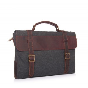 AT3 Sac de travail pour ordinateur portable. Sac à bandoulière. Canvas - en cuir . MESSENGER III VINTAGE™ 4 couleurs 