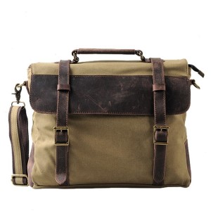 AT3 Sac de travail pour ordinateur portable. Sac à bandoulière. Canvas - en cuir . MESSENGER III VINTAGE™ 4 couleurs 